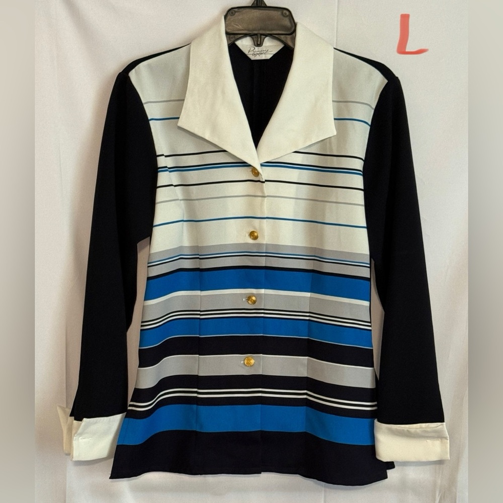 Primary Women's Striped Blue and Black Top